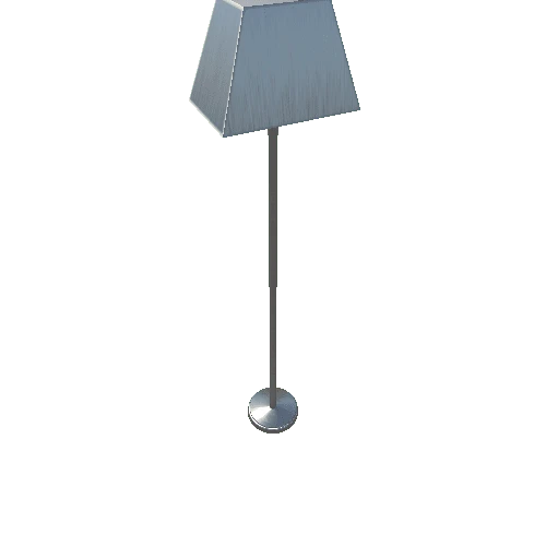 Tall Lamp-001 - Brushed Metal Trapezoid Shade Metal